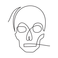 Simple one-line or single-line illustrations of various human body parts. Continuous line icon