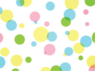 Seamless pattern of overlapping pastel color polka dot circle shape