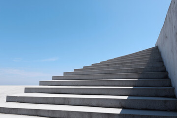 A set of stairs with a blue sky in the background