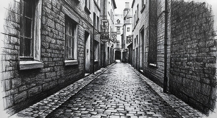 narrow street in the old city