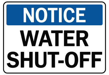 Fototapeta premium Shut Off Sign Water, Printable Safety and Warning Poster, Vector Design, Workplace and Public Area Reminder
