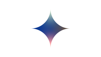 Abstract gradient diamond shape with sharp points floats on a black background, artistic.