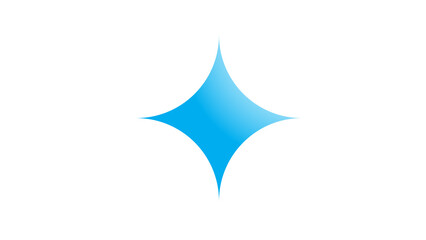Fototapeta premium A crisp, symmetrical light blue starburst glows on a stark black backdrop, digital design.