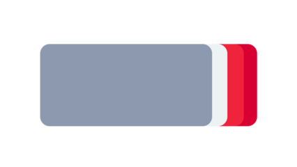 Abstract composition features rounded rectangles in gray, white, and red on black.