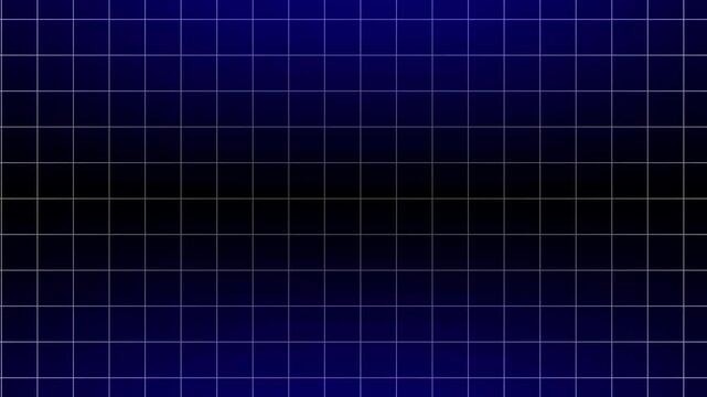 Abstract blue geometric grid background motion animation. Grid Background Horizontal Loop Animation left, dark grid pattern background moving, neon light animation cyber network technology.
