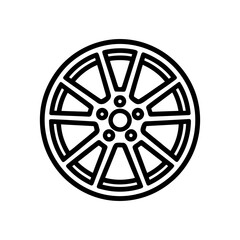 Obraz premium Wheel hub icon on White Background Vector Art Illustration on white background.