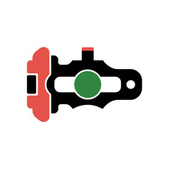 Brake pad icon on White Background Vector Art Illustration on white background.