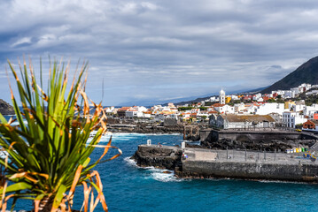 Garachico, Tenerife. Beautiful aerial view of the Garachico town, Tenerife, Canary Islands, Spain