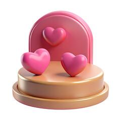Product Display Stand with Floating Hearts