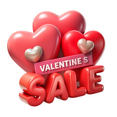 Valentine Sale 3D Banner Promotional Design