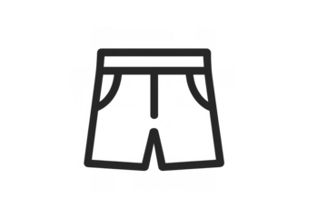 Shorts vector icon representing summer clothing and sportswear for website buttons and mobile app interfaces