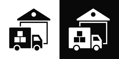 Supplier  Icon Set White And Black Background Style