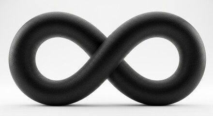 Sleek black infinity symbol representing endless possibilities and timeless concepts