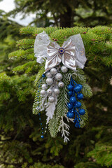 Christmas or New Year's toy hanging close-up