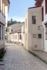 Street with old houses of the city of Ioannina (northwestern Greece)