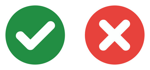 green tick and red cross icons © vectomix