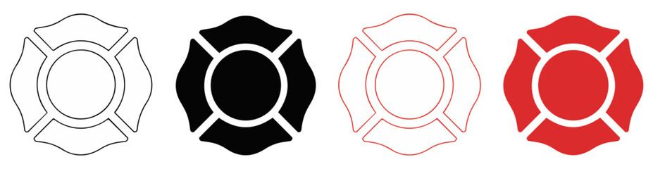 firefighter maltese cross emblem icon