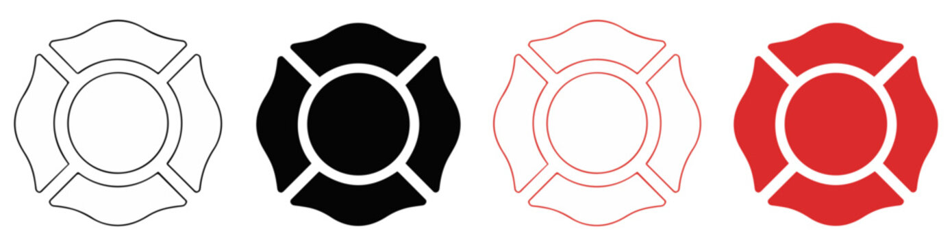 firefighter maltese cross emblem icon