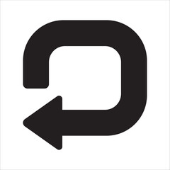 Fototapeta premium Arrow in circle loop icon. Refresh and reload icon. Repeat and synchronize symbol.