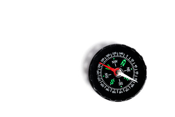 Compass isolated on white background with copy space for text.