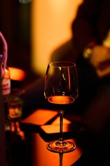 Elegant Wine Glasses with Wine on a Table	
