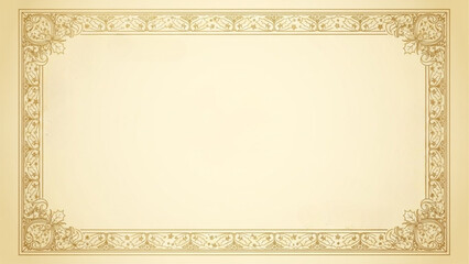 Vintage ornate border frame on aged parchment paper texture background