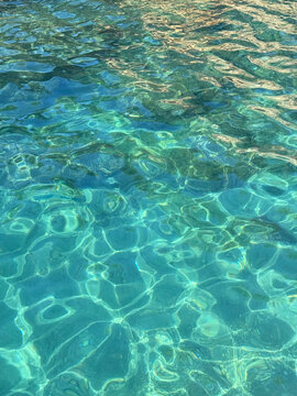 Vertical sea blue turquoise water. 