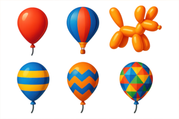 Set of balloons and a dog balloon