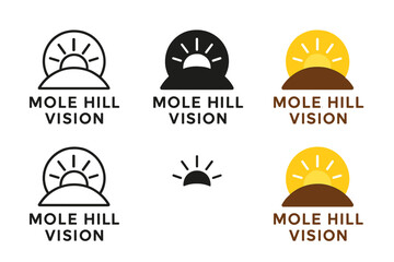 Fototapeta premium Mole Hill Design. Mole Hill Vision, minimalist earth-inspired design merging contrast of darkness and rising light, first in line