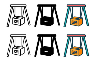 Concrete Block Swing Styles. Concrete Block Swing first in line style with thin outline, second in solid style filled shape, third