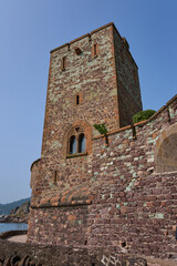 Mandelieu la Napoule, France - June 10, 2025 - stunning view of Ch&acirc;teau de la Napoule, a historic castle on the French Riviera