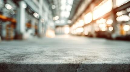 Obraz premium An Industrial Background with Blurry Lights and a Textured Surface, evoking modernity