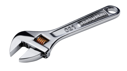 Precision in Hand: A gleaming adjustable wrench, ready to take on any mechanical task. Its sleek design and durable construction symbolize the strength and accuracy needed for fixing and creating.