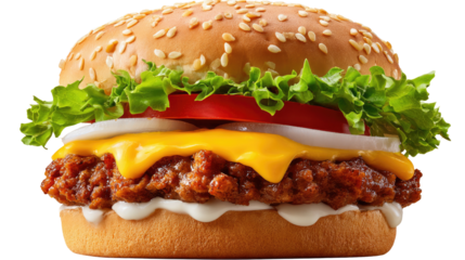 Delectable Burger: A mouthwatering burger creation, brimming with succulent patty, fresh vegetables, and delectable sauces, showcasing culinary perfection.