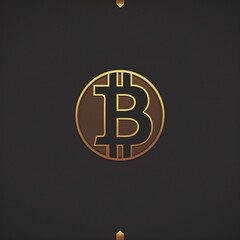 Obraz premium Premium gold Bitcoin logo set against a dark, minimalist background