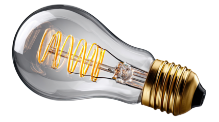 Glowing Edison Bulb: A close-up showcases a classic Edison bulb, its vintage design and warm, spiral filament radiating an inviting glow. The bulb is a symbol of innovation and illumination.