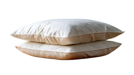 Stacked Comfort: Two fluffy pillows, inviting and soft, offer a promise of rest and relaxation. the perfect blend of support and comfort.