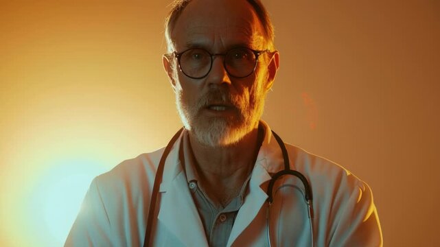 Video A person wearing a stethoscope, ready for medical examination or diagnosis quality footage