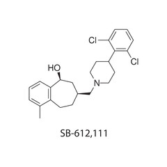 SB-612,111 Chemical Structure Vector skeletal formula on white background. Simple chemical illustration.