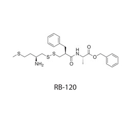 Fototapeta premium RB-120 Molecular Structure Illustration skeletal formula on white background. Simple chemical illustration.