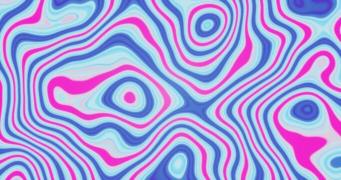 Psychedelic Fluid Waves Abstract Animation in Vibrant Neon Colors
