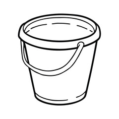 Isolated metal bucket container on white background vector illustration