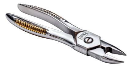  Precision Instrument: A close-up shot of a pair of sleek, professional-grade pliers, showcasing their sharp edges and durable construction.