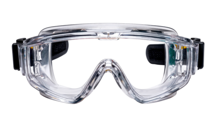 Safety Goggles: A close-up shot of safety goggles, their clear lenses and sturdy frame designed for optimal protection in hazardous environments, symbolizing vigilance and risk management.