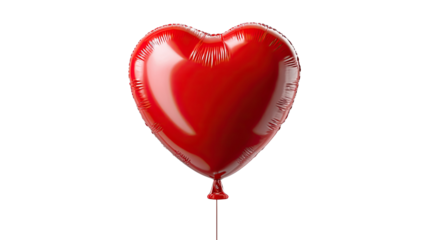 Love's Crimson Embrace: A vibrant red heart-shaped balloon, symbolizing affection and romance, floats gently, evoking feelings of love and connection.