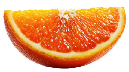 Citrus Slice of Sun: A vibrant slice of a ripe orange, showcasing its juicy texture and refreshing appeal, offering a burst of sunshine and zesty flavor.