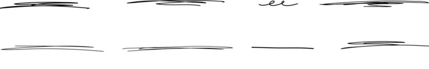 Set of Underlines for Highlighting and Typography