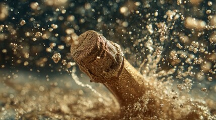 Celebrate with a sparkling champagne bottle explosion of celebration