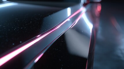 Sleek automotive design with futuristic neon accents and glossy finish