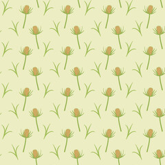 Vector seamless pattern with herbs. Summer floral botanical print background. Основные RGB